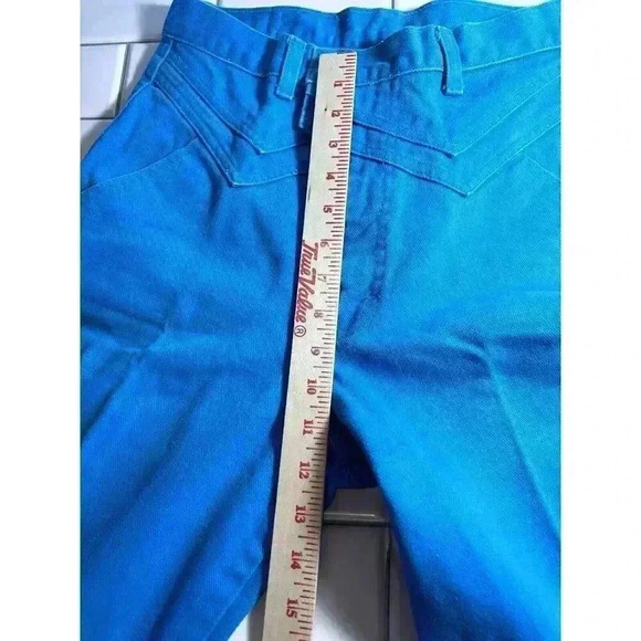 Vintage Jewells Classic Bottoms Turquoise Jeans Size 7 Style 9104 Bare Back - Picture 9 of 12